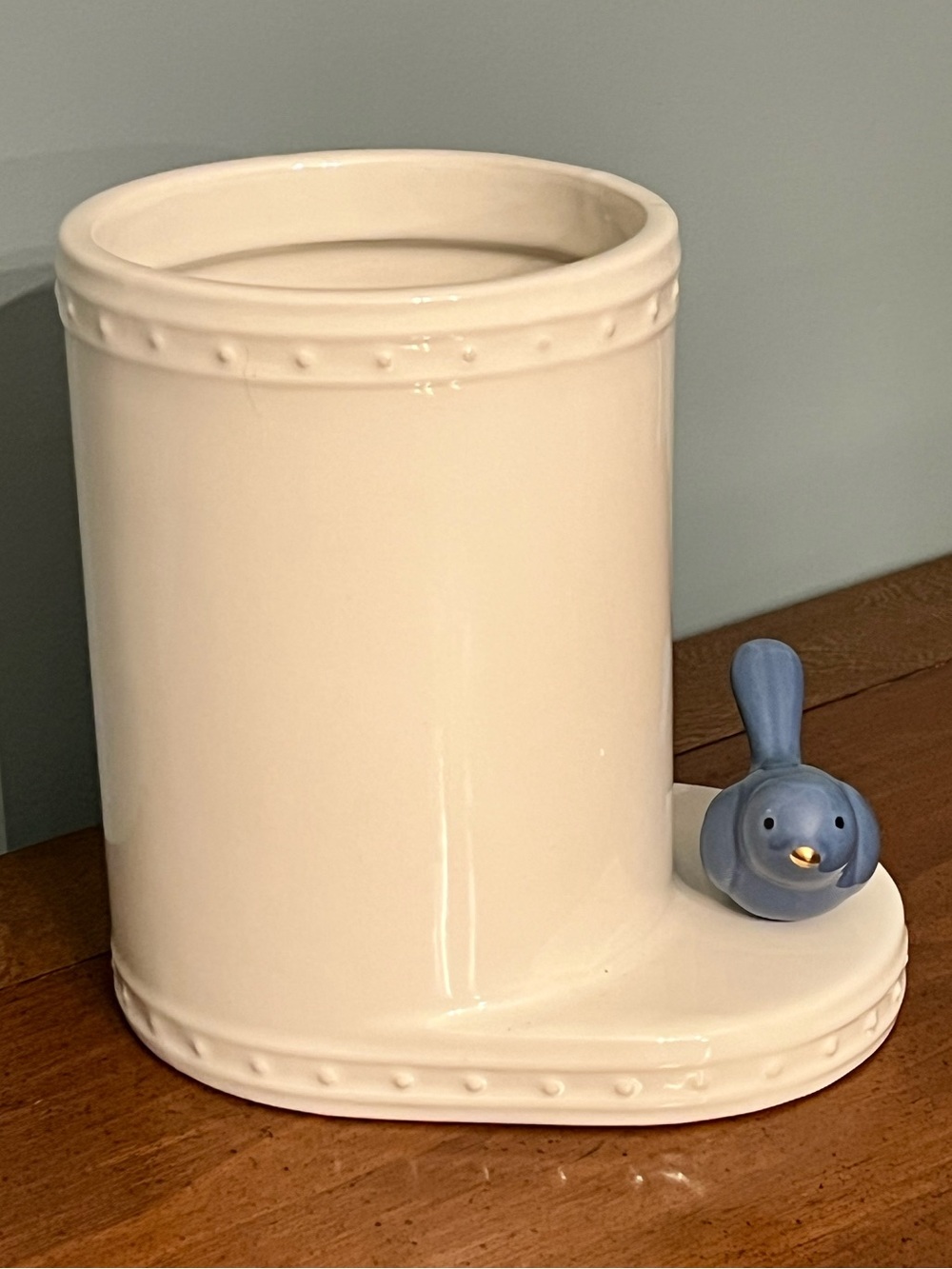 Nora Fleming Pearl Dot Utensil or Solo Cup Holder includes Mini Bluebird